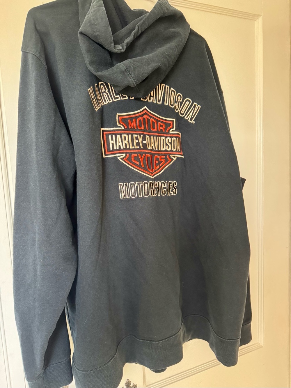 Harley-Davidson Black Hooded Sweatshirt with Orange & White Logo